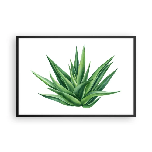 Affiche dans un cadre noir - Poster - Vert – force – vie - 91x61 cm