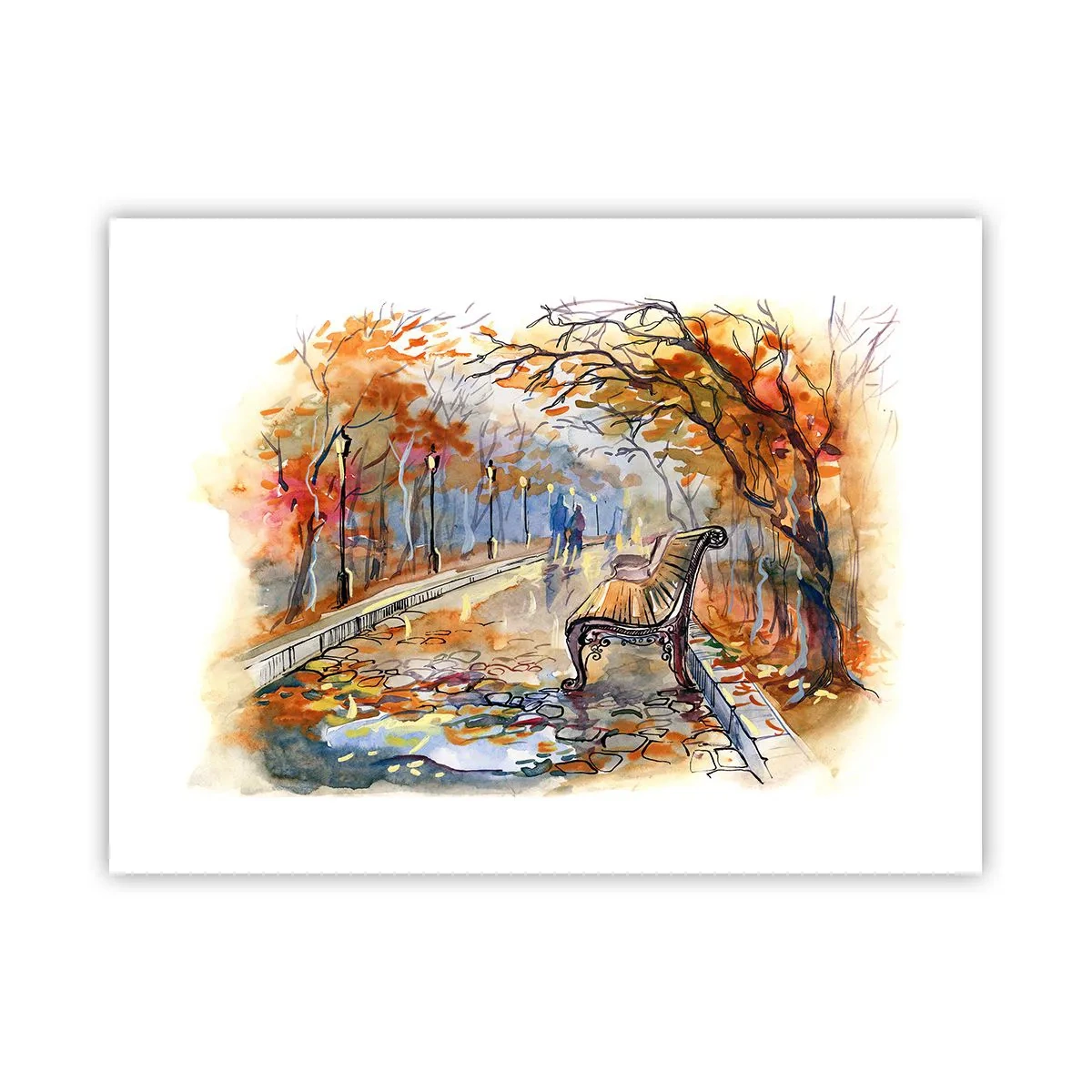 Affiche - Poster - Errer ensemble à l'automne - 40x30 cm