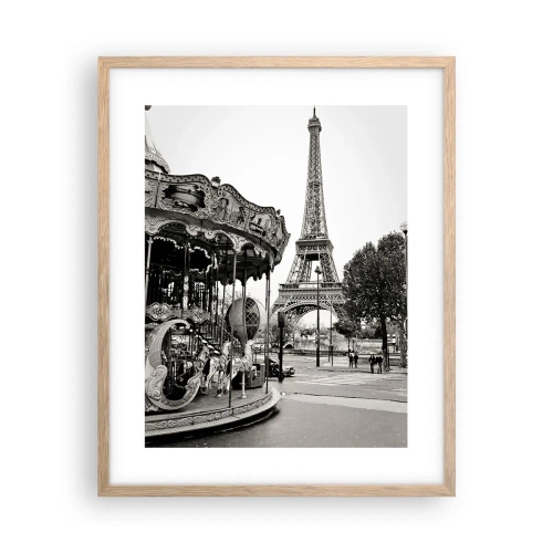 Affiche dans un chêne clair - Poster - Aussi amusant, ce n'est qu'à Paris - 40x50 cm