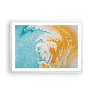 Affiche dans un cadre blanc - Poster - Tourbillon pastel - 70x50 cm