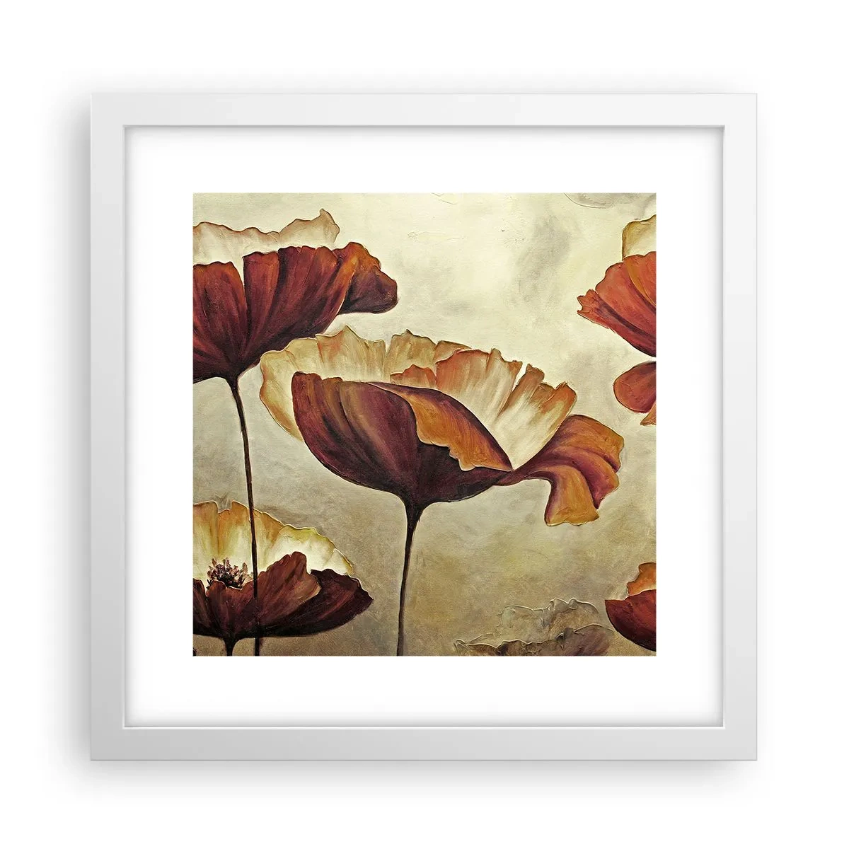 Affiche dans un cadre blanc - Poster - À la lisière des champs - 30x30 cm