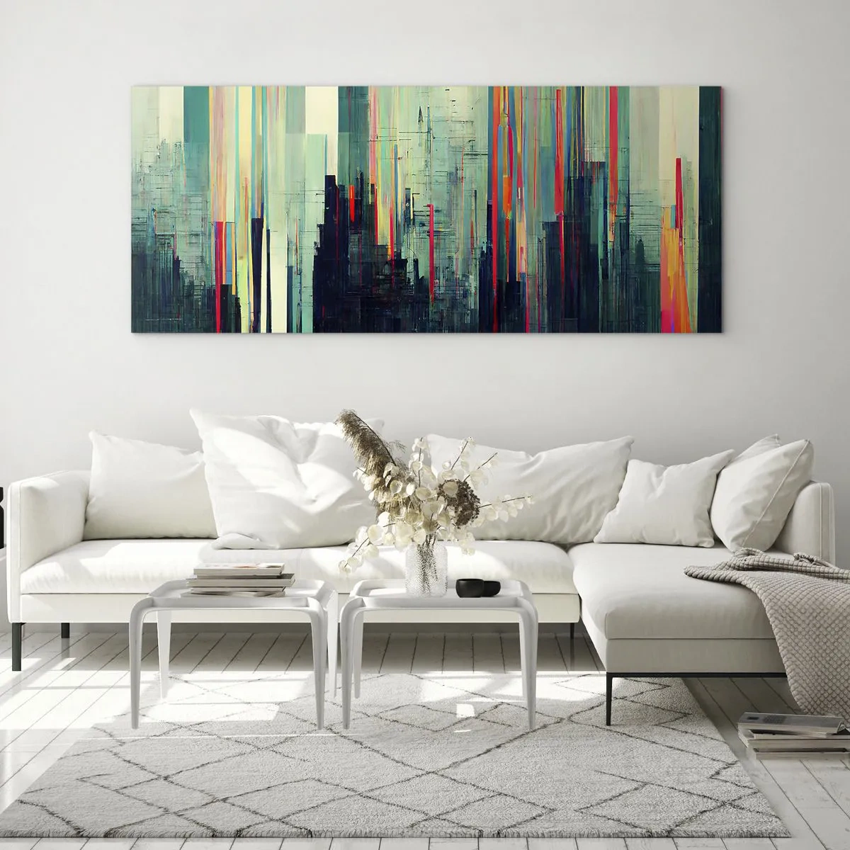 Impression sur verre - Image sur verre - Ville futuriste - 100x40 cm
