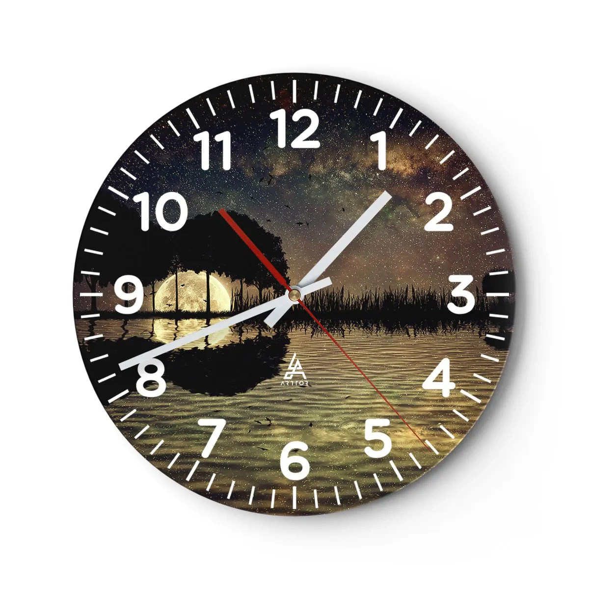 Horloge murale - Pendule murale - Nuit au bout du monde - 30x30 cm