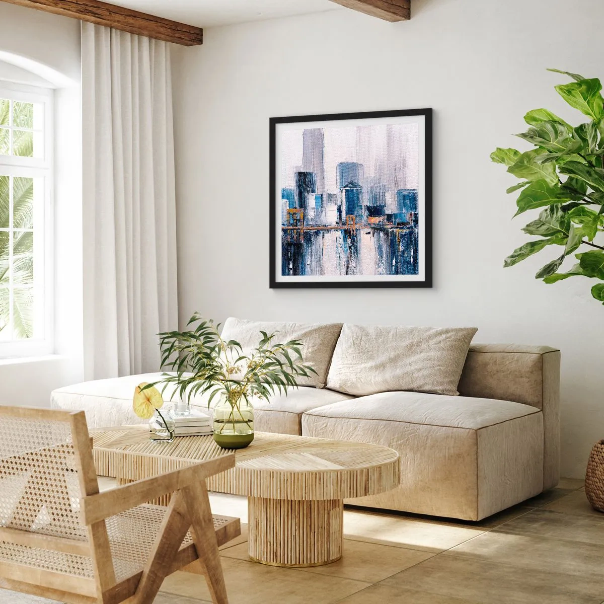 Affiche dans un cadre noir - Poster - Impression new-yorkaise - 30x30 cm