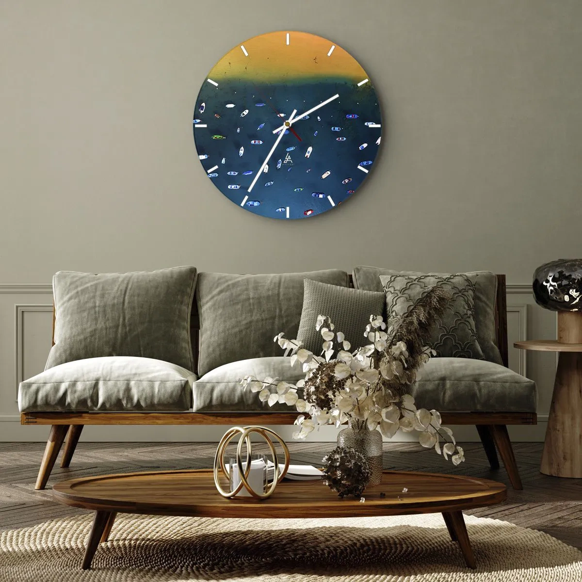 Horloge murale - Pendule murale - Jeu de vacances - 40x40 cm