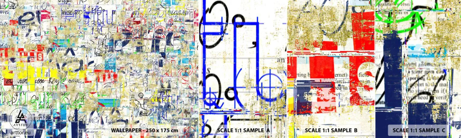 Échantillon De Papier Peint Standard Eco - Ca fait juste plaisir aux yeux - Graffiti, Mural, Jeunesse - 100x30 cm