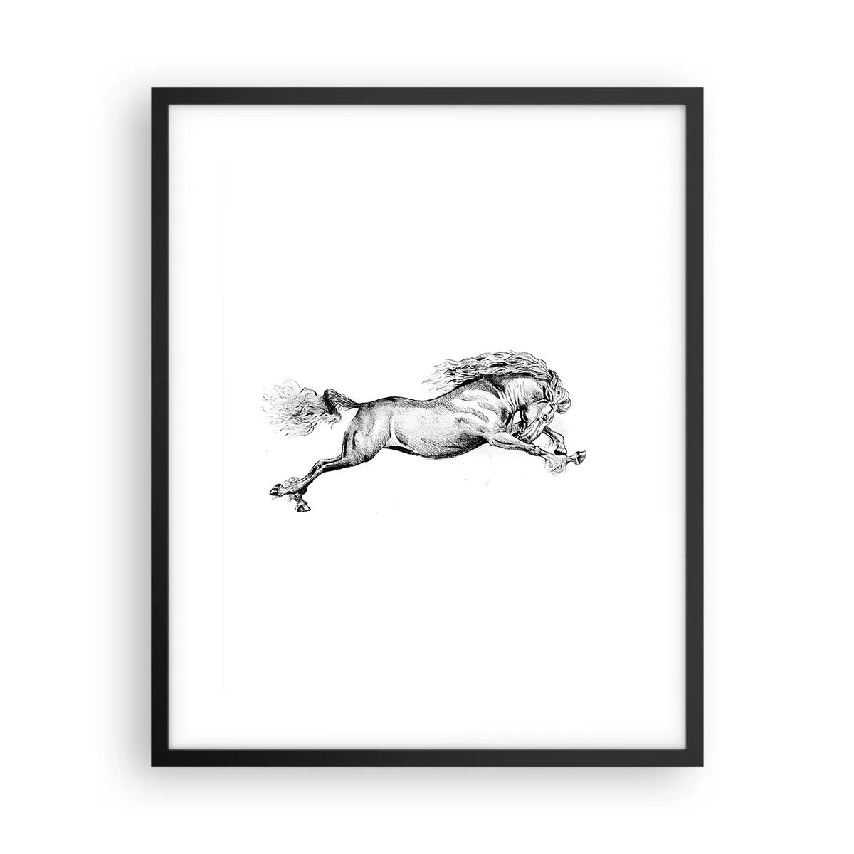 Affiche dans un cadre noir - Poster - Immortalisé au galop - 40x50 cm