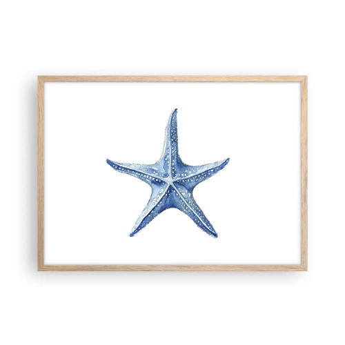 Affiche dans un chêne clair - Poster - Étoile de mer - 70x50 cm