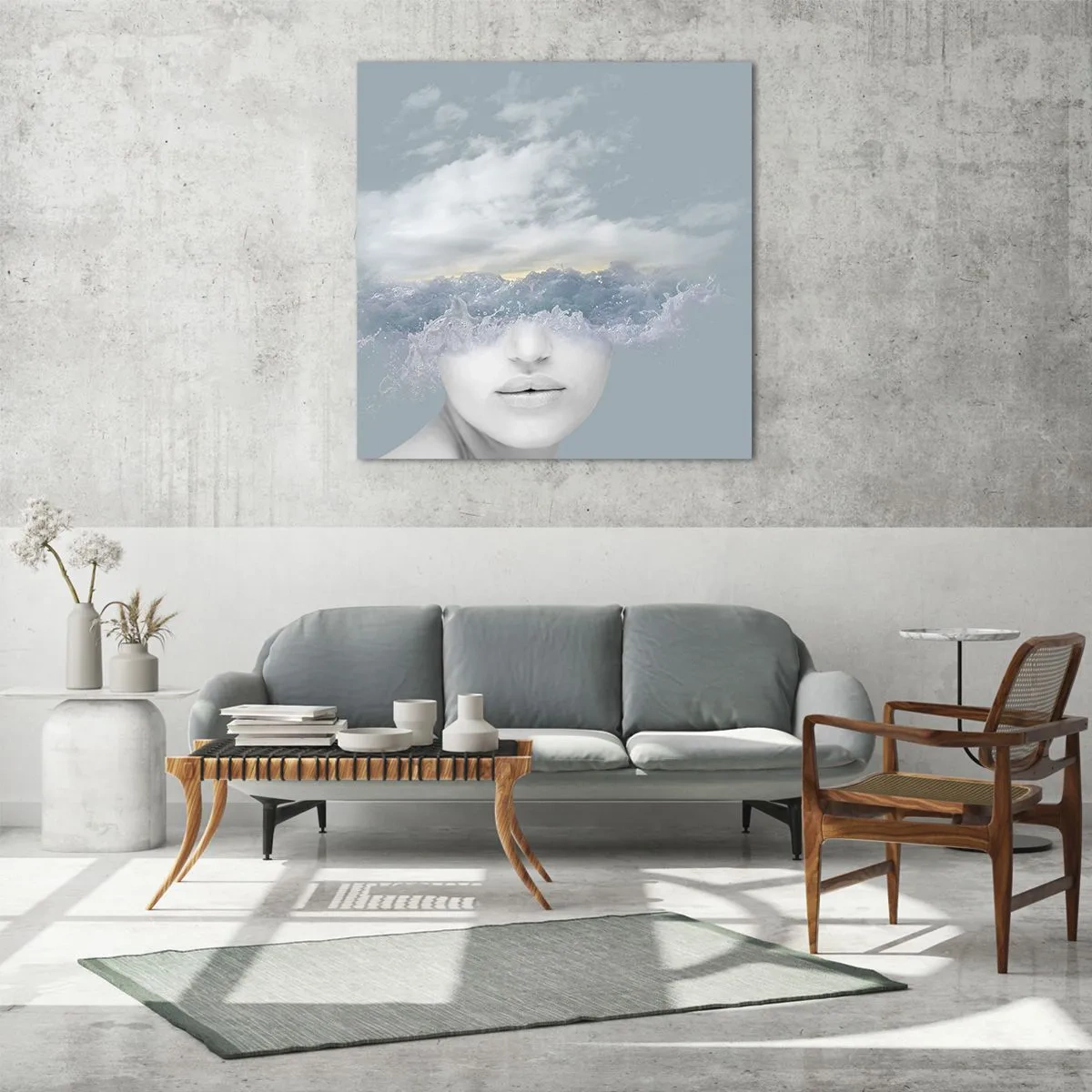 Impression sur verre - Image sur verre - La tête dans les nuages - 50x50 cm