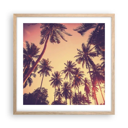 Affiche dans un chêne clair - Poster - Variation tropicale - 50x50 cm
