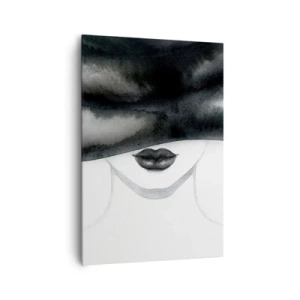 Impression sur toile - Image sur toile - Un portrait subtil d'une femme au visage couvert dans un style monochrome. - 70x100cm - Un mystère sensuel - Décoration murale moderne pour le salon et la chambre ARTTOR