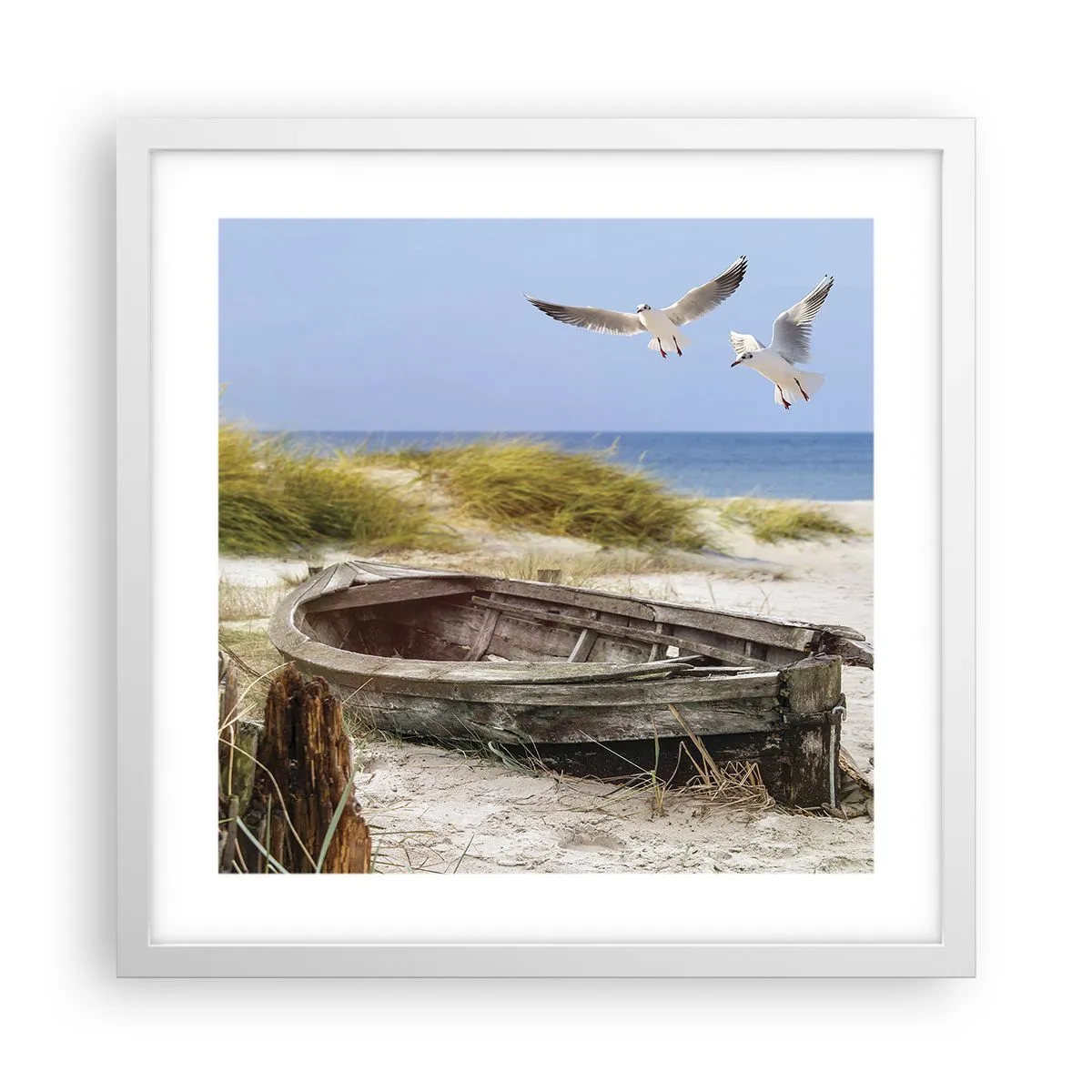 Affiche dans un cadre blanc - Poster - Bain de vent - 40x40 cm