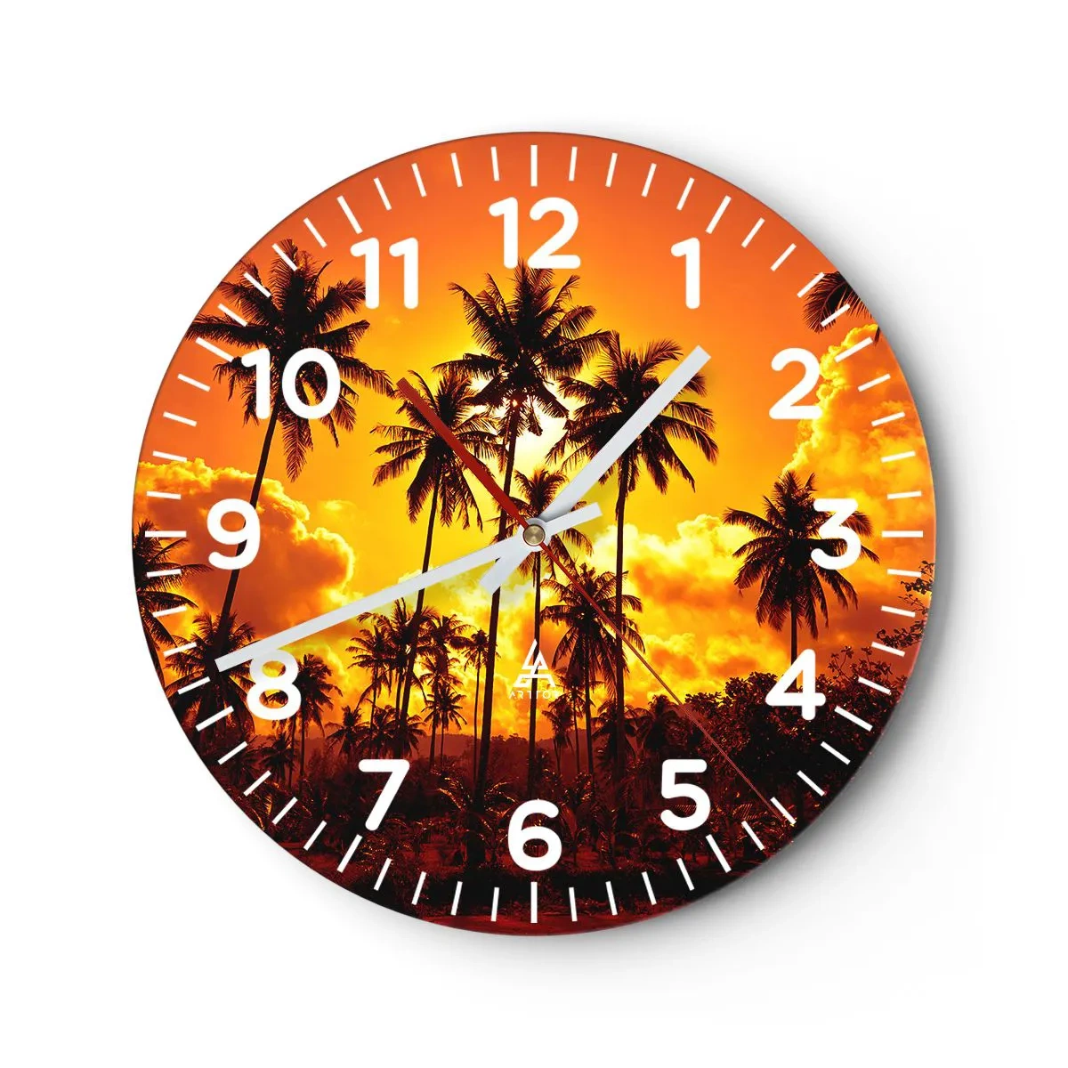 Horloge murale - Pendule murale - Montagnes en feu, forêts en feu - 30x30 cm