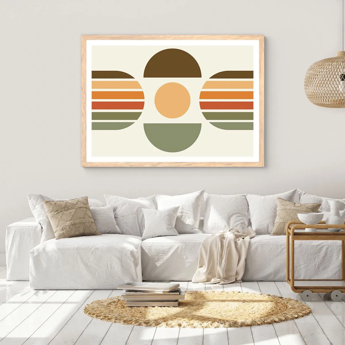 Affiche dans un chêne clair - Poster - Dans les coulaurs de la terre - 100x70 cm