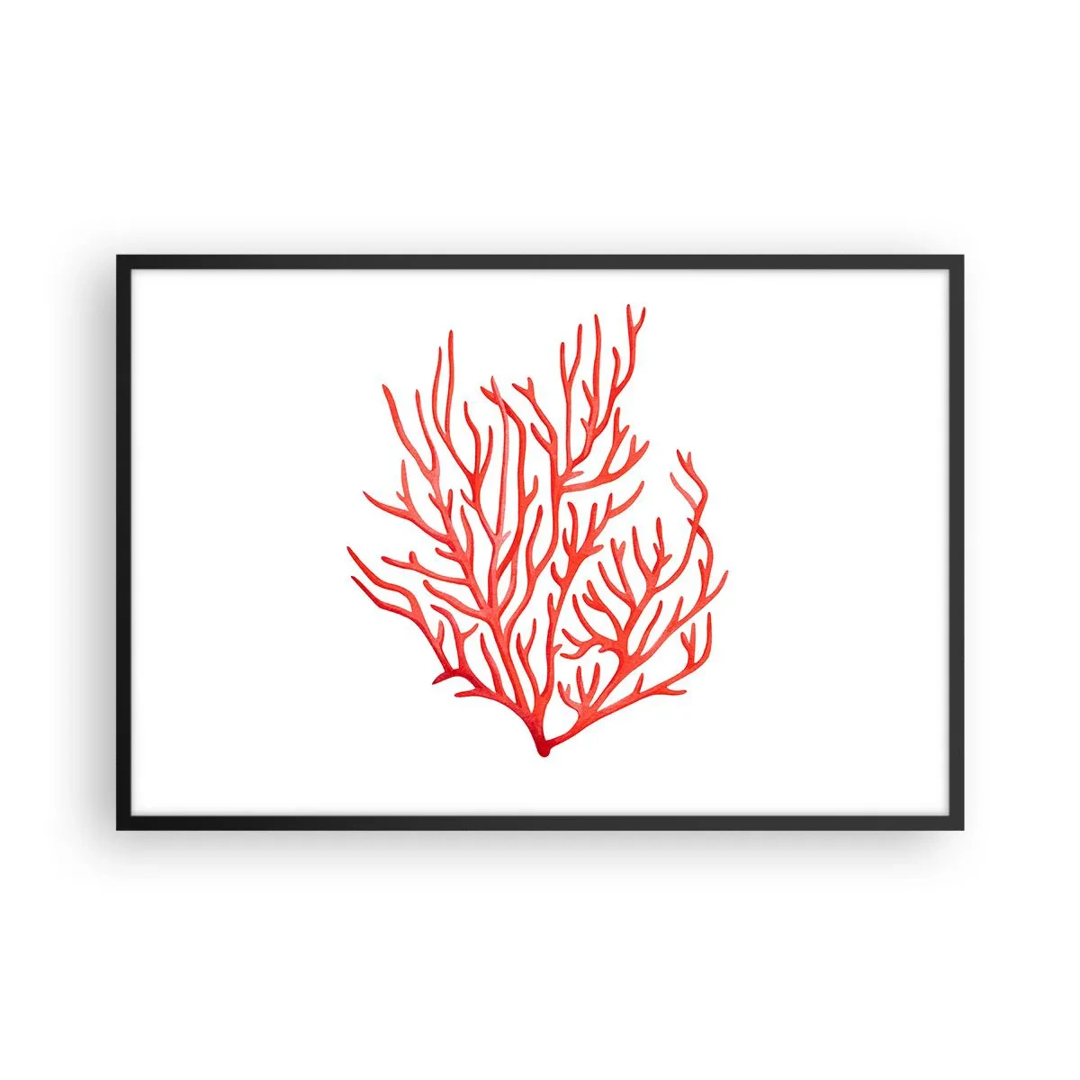Affiche dans un cadre noir - Poster - Filigrane de corail - 91x61 cm