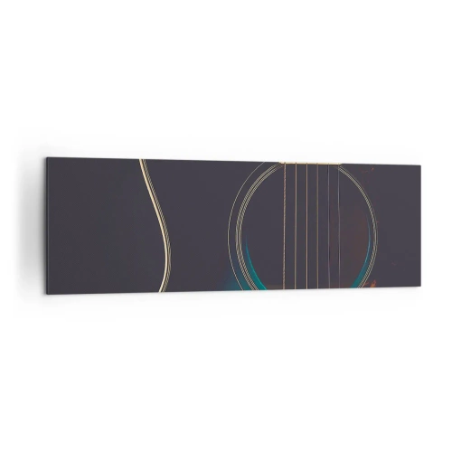 Impression sur toile - Image sur toile - Guitare acoustique dans une lumière sombre et élégante - 160x50cm - Le calme avant la tempête - Décoration murale moderne pour le salon et la chambre ARTTOR