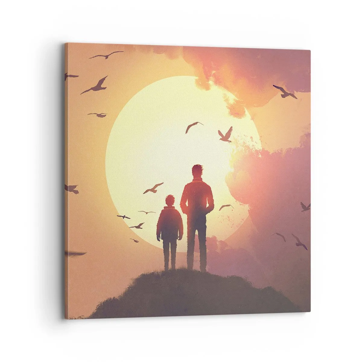 Impression sur toile - Image sur toile - Face à face avec le soleil - 70x70 cm