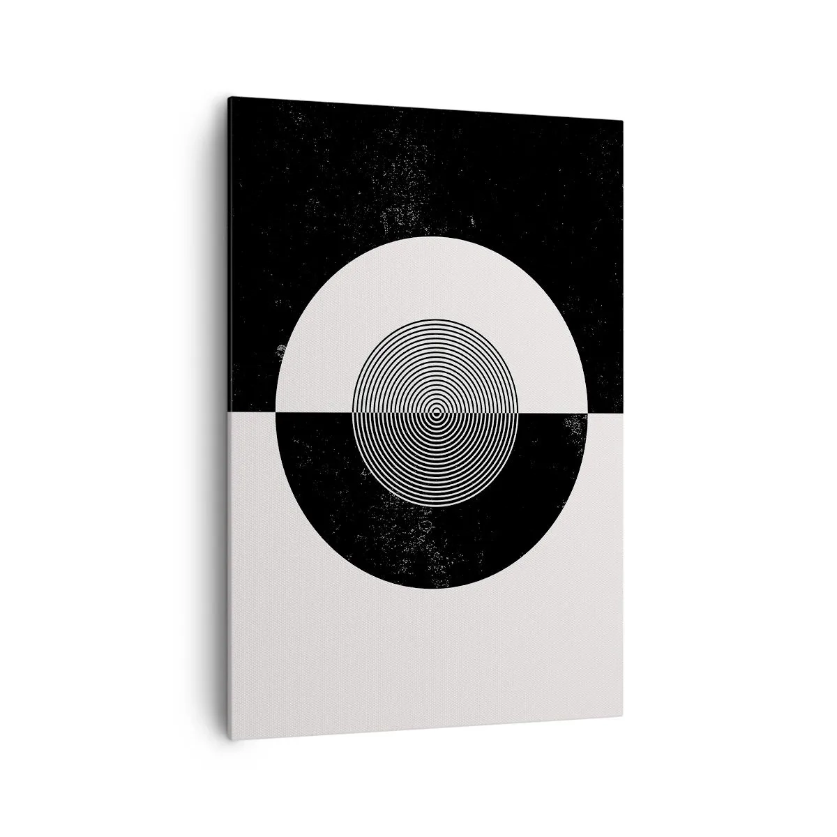 Impression sur toile - Image sur toile - Motif graphique contrasté noir et blanc - 70x100cm - Harmonie de noir et blanc - Décoration murale moderne pour le salon et la chambre ARTTOR