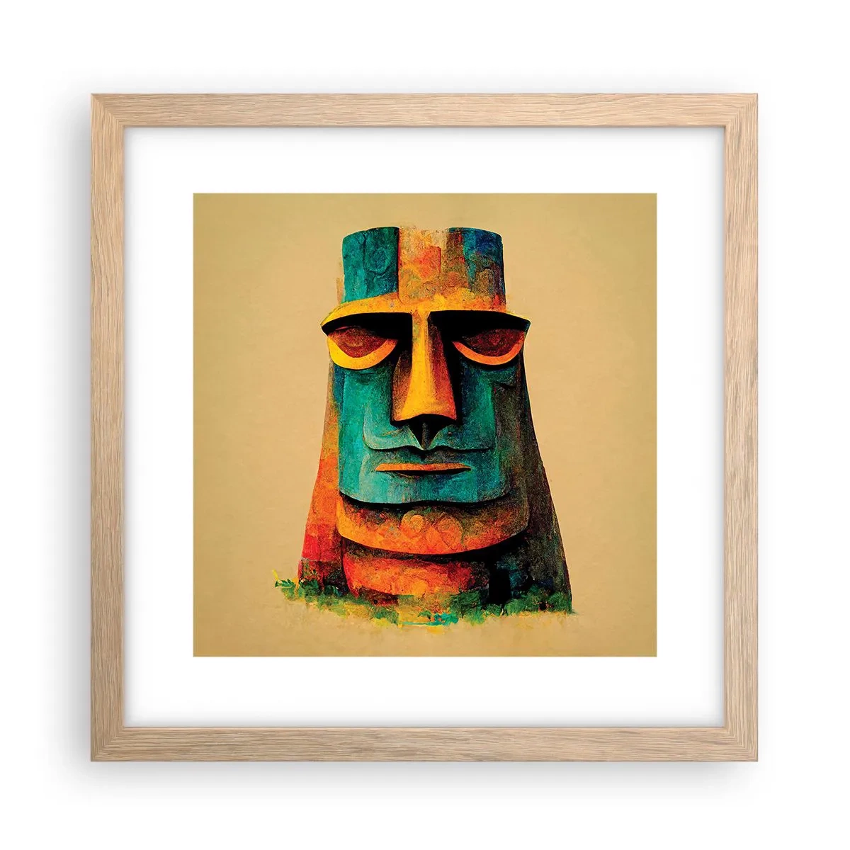 Affiche dans un chêne clair - Poster - Statuesque et sympathique - 30x30 cm