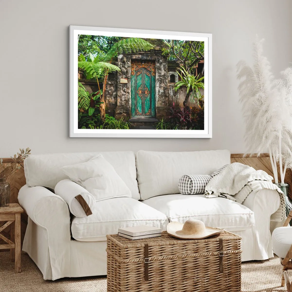 Affiche dans un cadre blanc - Poster - Porte vers un monde exotique - 50x40 cm