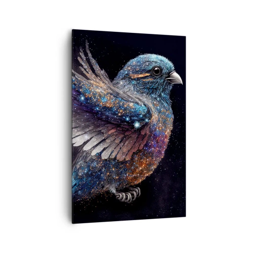 Impression sur toile - Image sur toile - Un moineau de style spatial avec un éclat de diamant - 80x120cm - Moineau de diamant - Décoration murale moderne pour le salon et la chambre ARTTOR