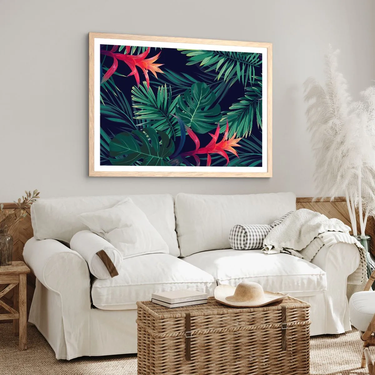Affiche dans un chêne clair - Poster - immergé dans la nature - 100x70 cm