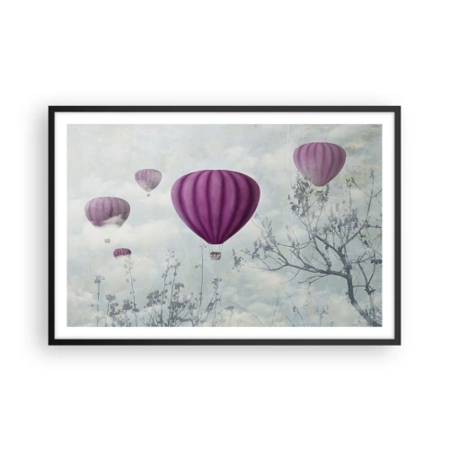 Affiche dans un cadre noir - Poster - Comme des navires dans le ciel - 91x61 cm