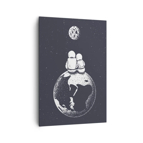 Impression sur toile - Image sur toile - Une histoire d'amour cosmique - 70x100 cm
