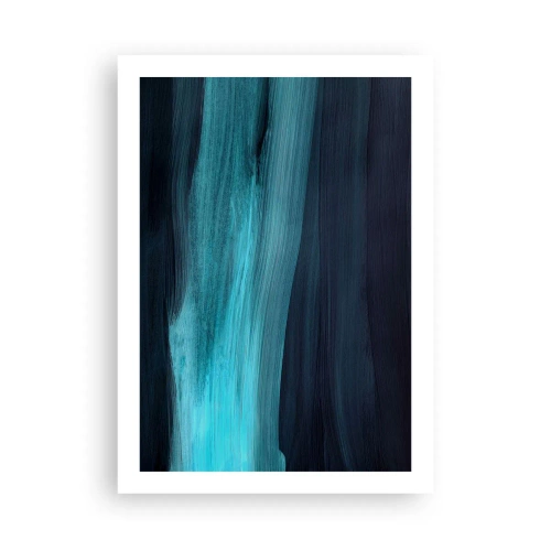 Affiche - Poster - Une composition abstraite dans les tons de noir et de turquoise - 50x70cm - Suivez le courant - Décoration murale moderne pour le salon et la chambre ARTTOR