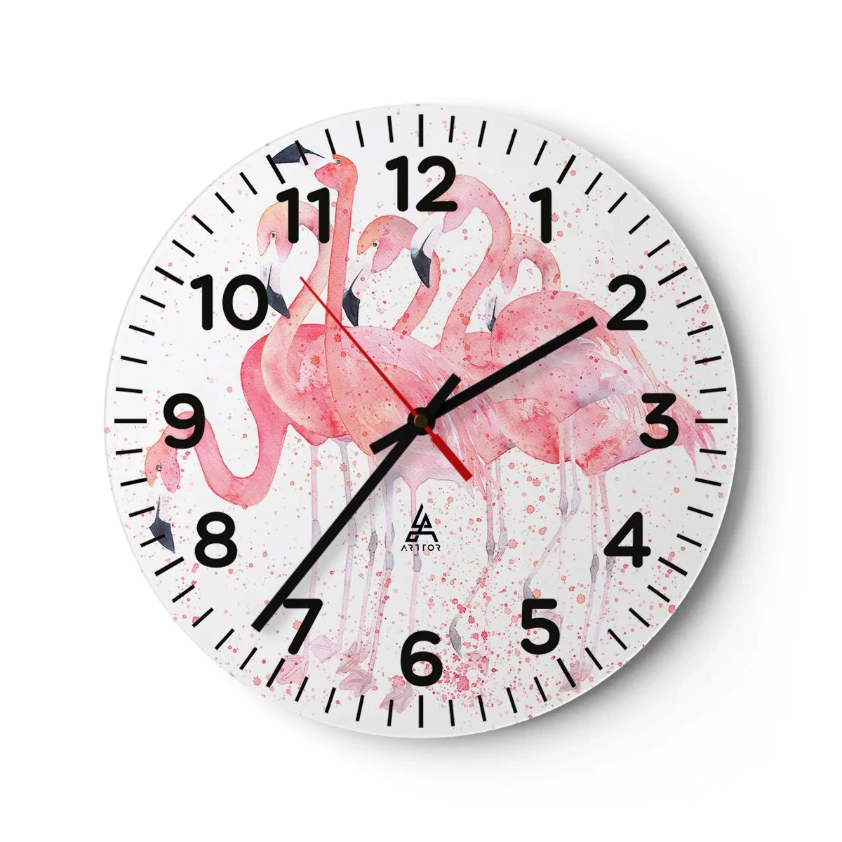 Horloge murale - Pendule murale - Ensemble rose - 30x30 cm
