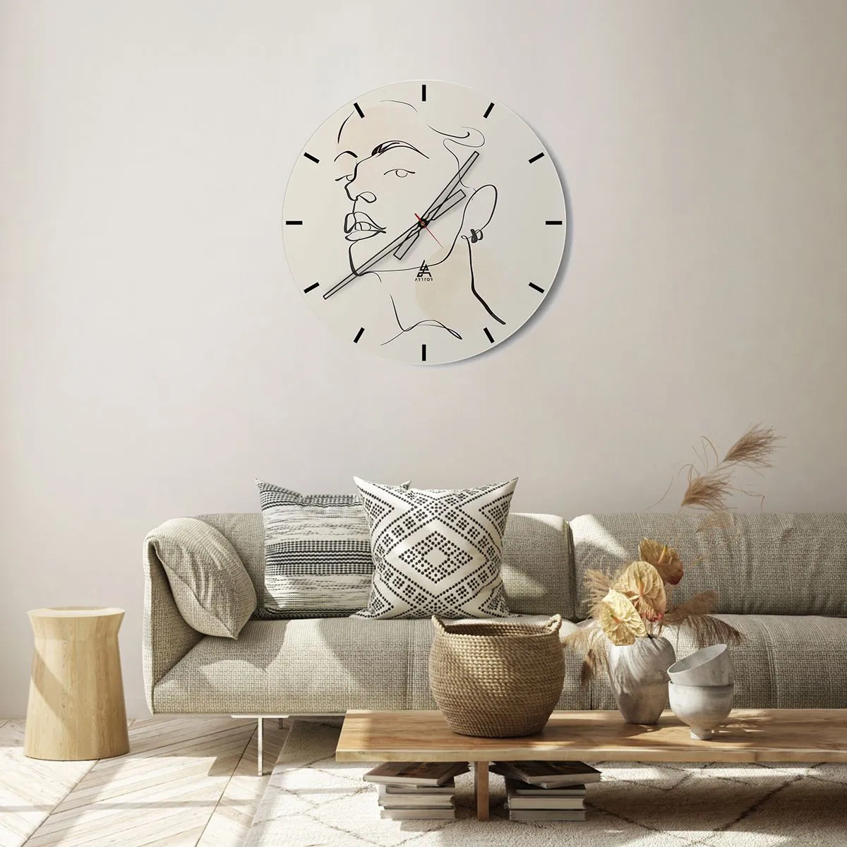 Horloge murale - Pendule murale - Regard fier - 30x30 cm