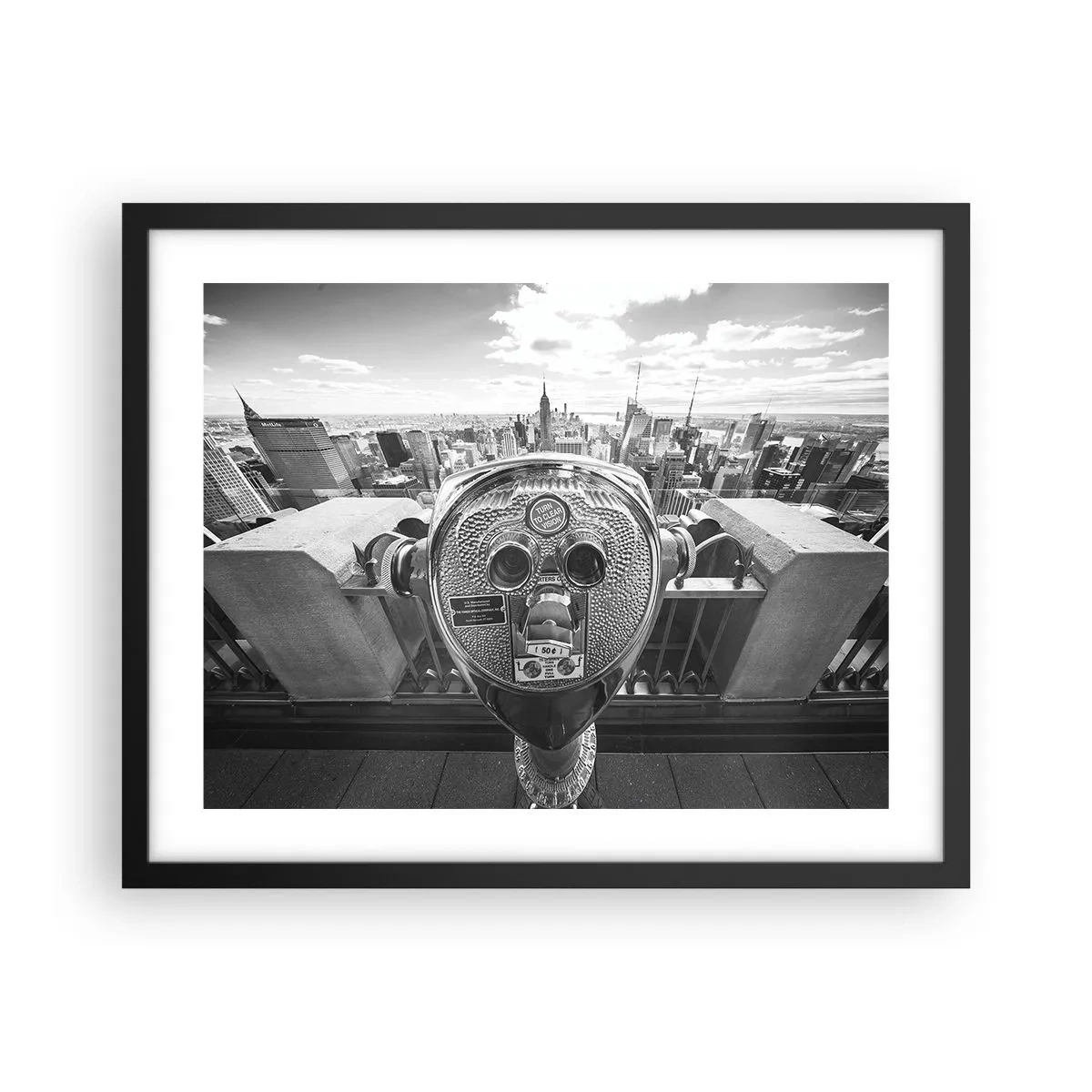 Affiche dans un cadre noir - Poster - Ville sur les villes - 50x40 cm