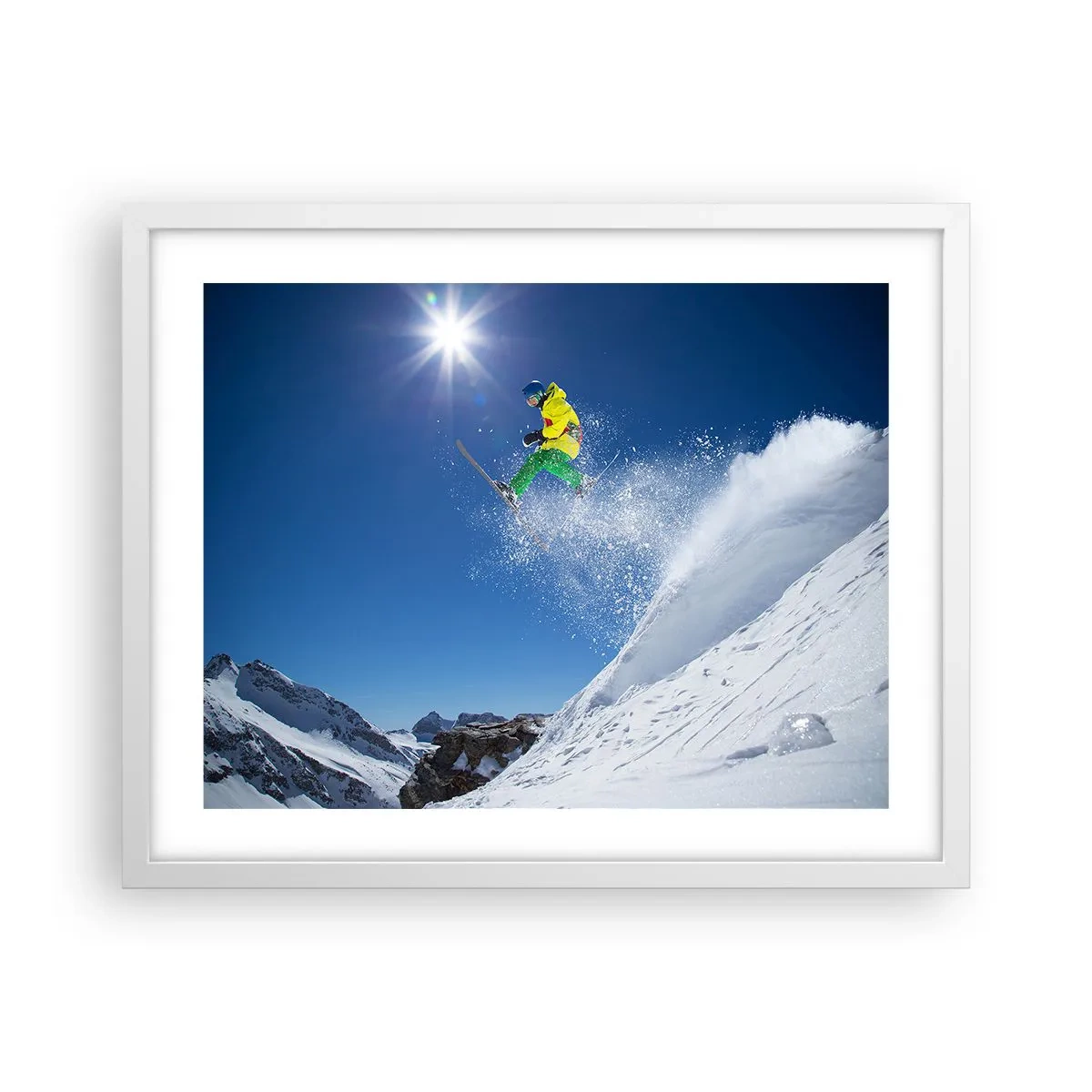 Affiche dans un cadre blanc - Poster - Danse avec les montagnes - 50x40 cm