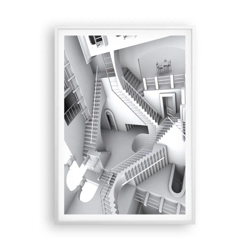 Affiche dans un cadre blanc - Poster - Paradoxes spatiaux - 70x100 cm
