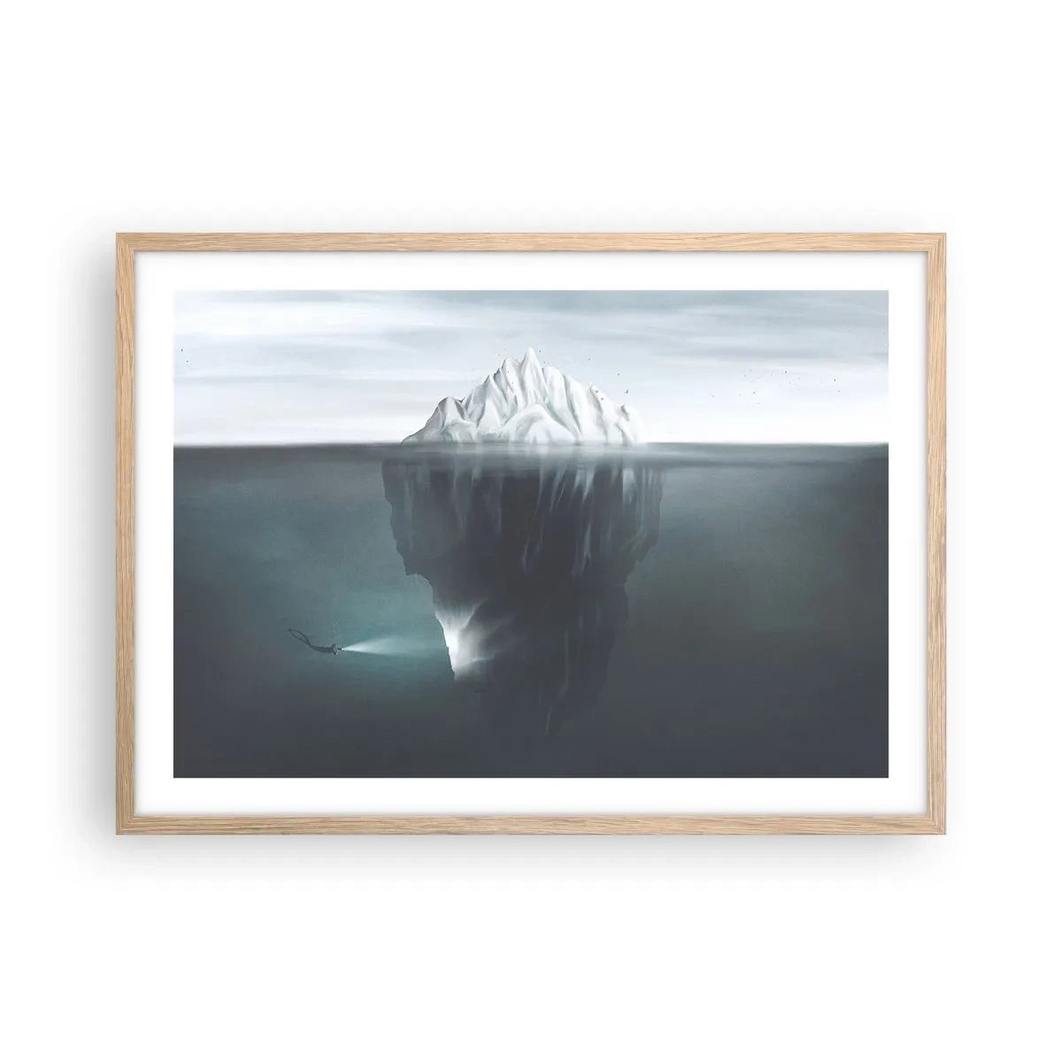 Affiche dans un chêne clair - Poster - Mystère sous-marin - 70x50 cm