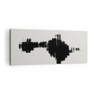 Impression sur toile - Image sur toile - Un motif abstrait ressemblant à une onde sonore dans un style minimaliste. - 120x50cm - Vibrations de l'imagination - Décoration murale moderne pour le salon et la chambre ARTTOR