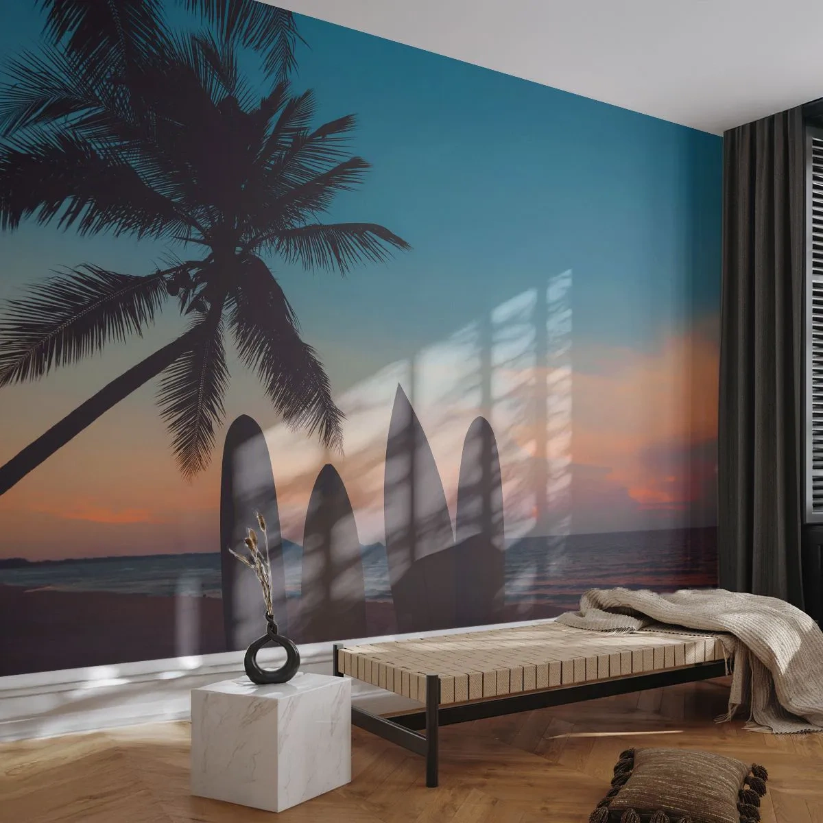 Papier Peint Autocollant Deluxe Sticker - Demain sera amusant aussi - Paysage, Surfant, Mer - 250x175 cm