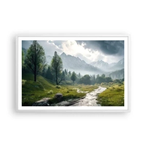 Affiche dans un cadre blanc - Poster - Aller et retour - 91x61 cm