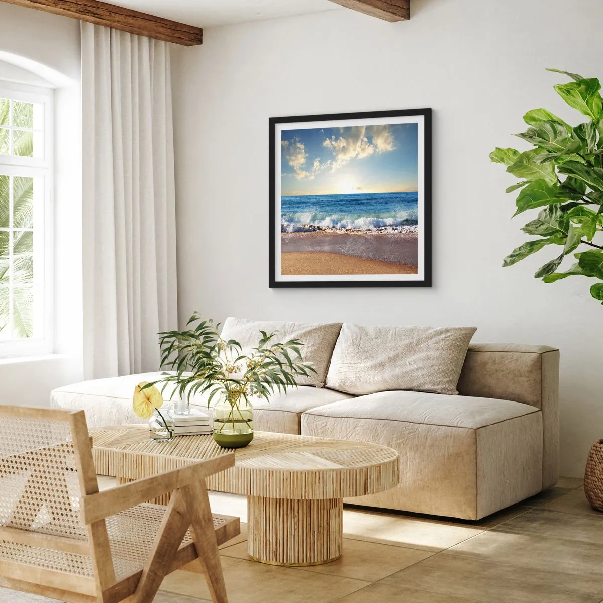 Affiche dans un cadre noir - Poster - Mouvement et immobilité à la fois - 60x60 cm