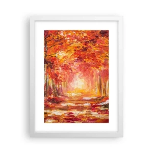 Affiche dans un cadre blanc - Poster - Forêt de cuivre - 30x40 cm