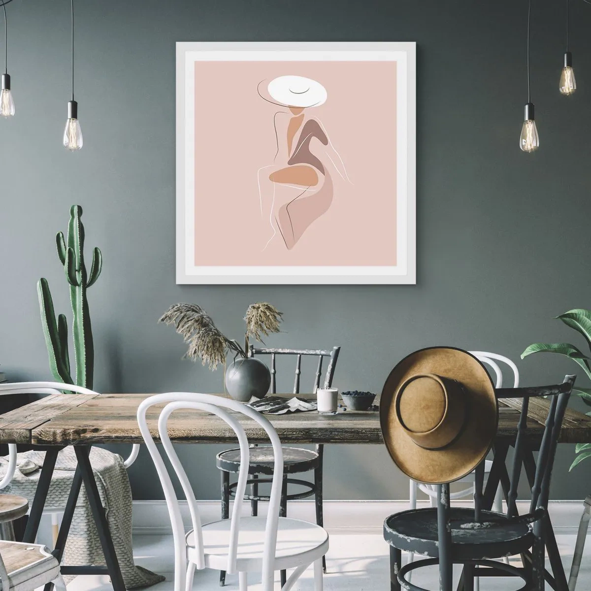Affiche dans un cadre blanc - Poster - Être une dame - 40x40 cm