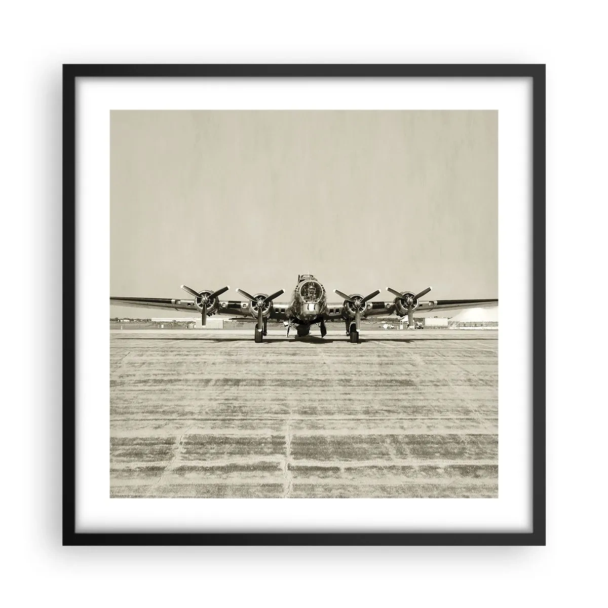 Affiche dans un cadre noir - Poster - Toujours prêt! - 50x50 cm