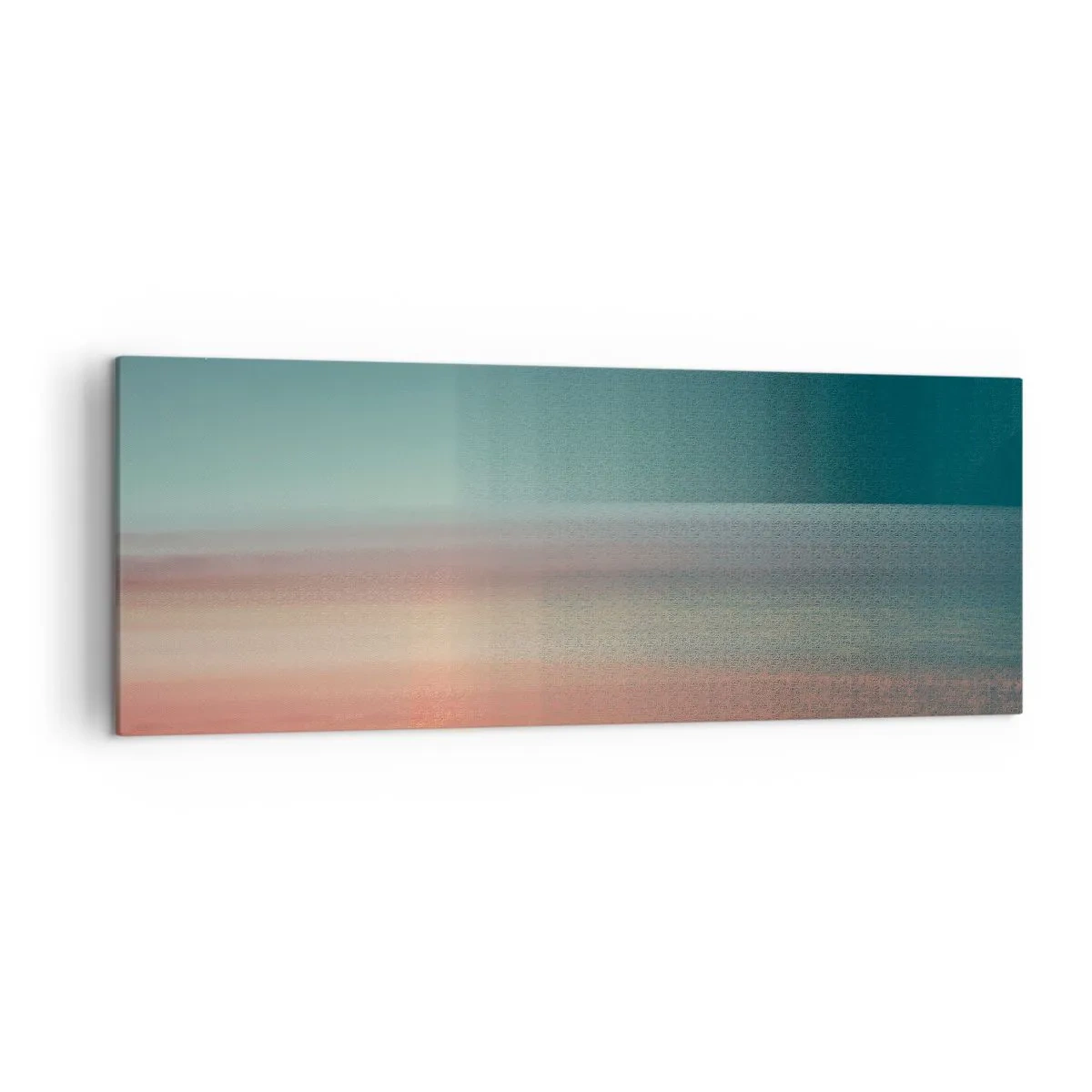 Impression sur toile - Image sur toile - Un coucher de soleil aux tons pastel sur un horizon calme - 140x50cm - Résumé : vagues de lumière - Décoration murale moderne pour le salon et la chambre ARTTOR