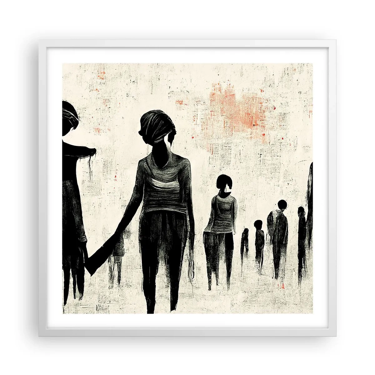 Affiche dans un cadre blanc - Poster - Contre la solitude - 60x60 cm