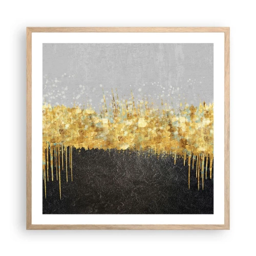 Affiche dans un chêne clair - Poster - Vers l'intérieur et vers le haut - 60x60 cm