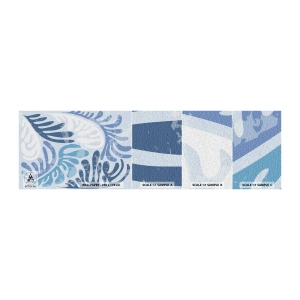Échantillon De Papier Peint Standard Eco - Fougères bleues - Minimalisme, Pastel, Bohème - 100x30 cm