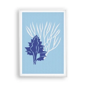 Affiche dans un cadre blanc - Poster - Formes feuillues - 70x100 cm
