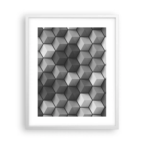 Affiche dans un cadre blanc - Poster - Puzzle cubiste - 40x50 cm