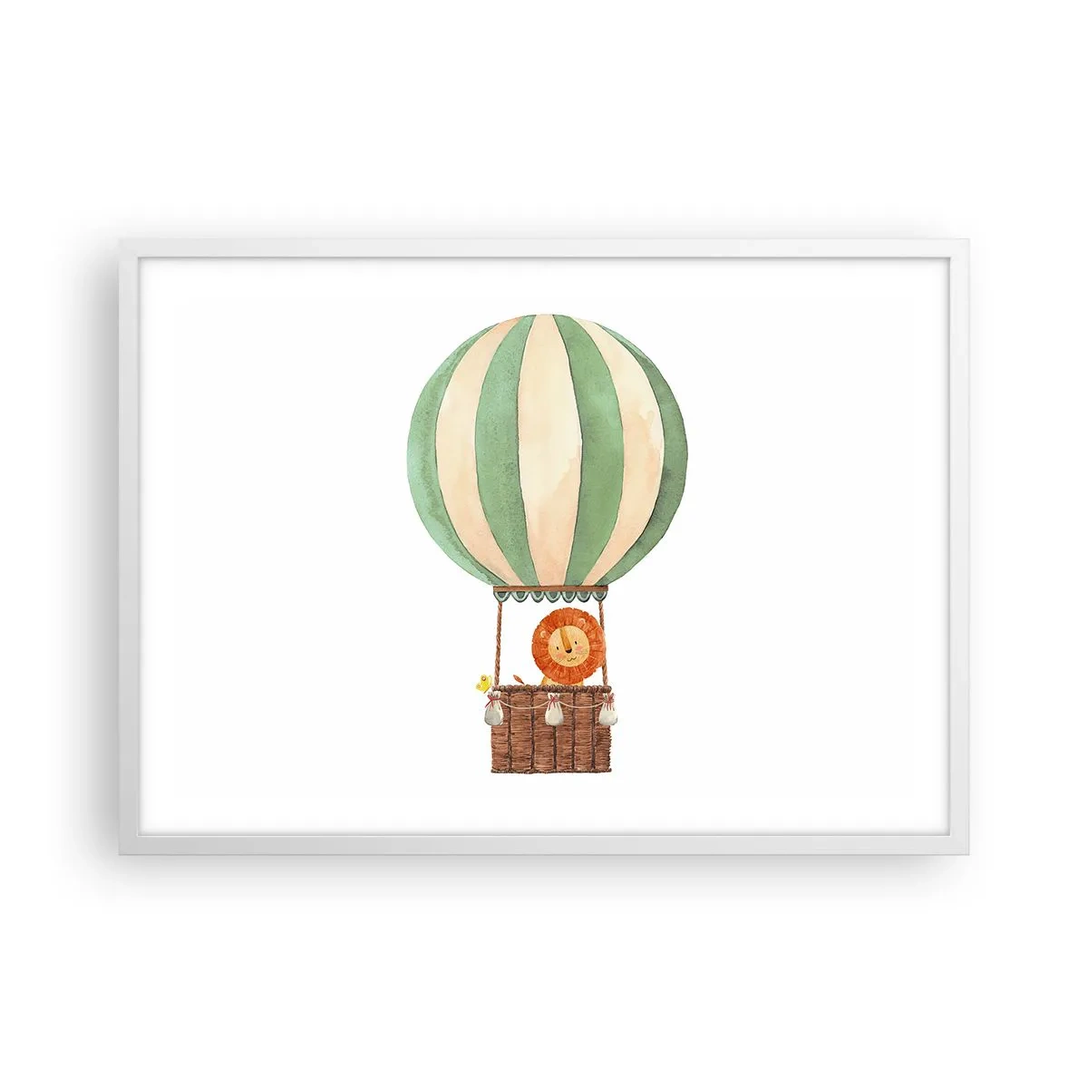 Affiche dans un cadre blanc - Poster - Les voyages de Léon - 70x50 cm