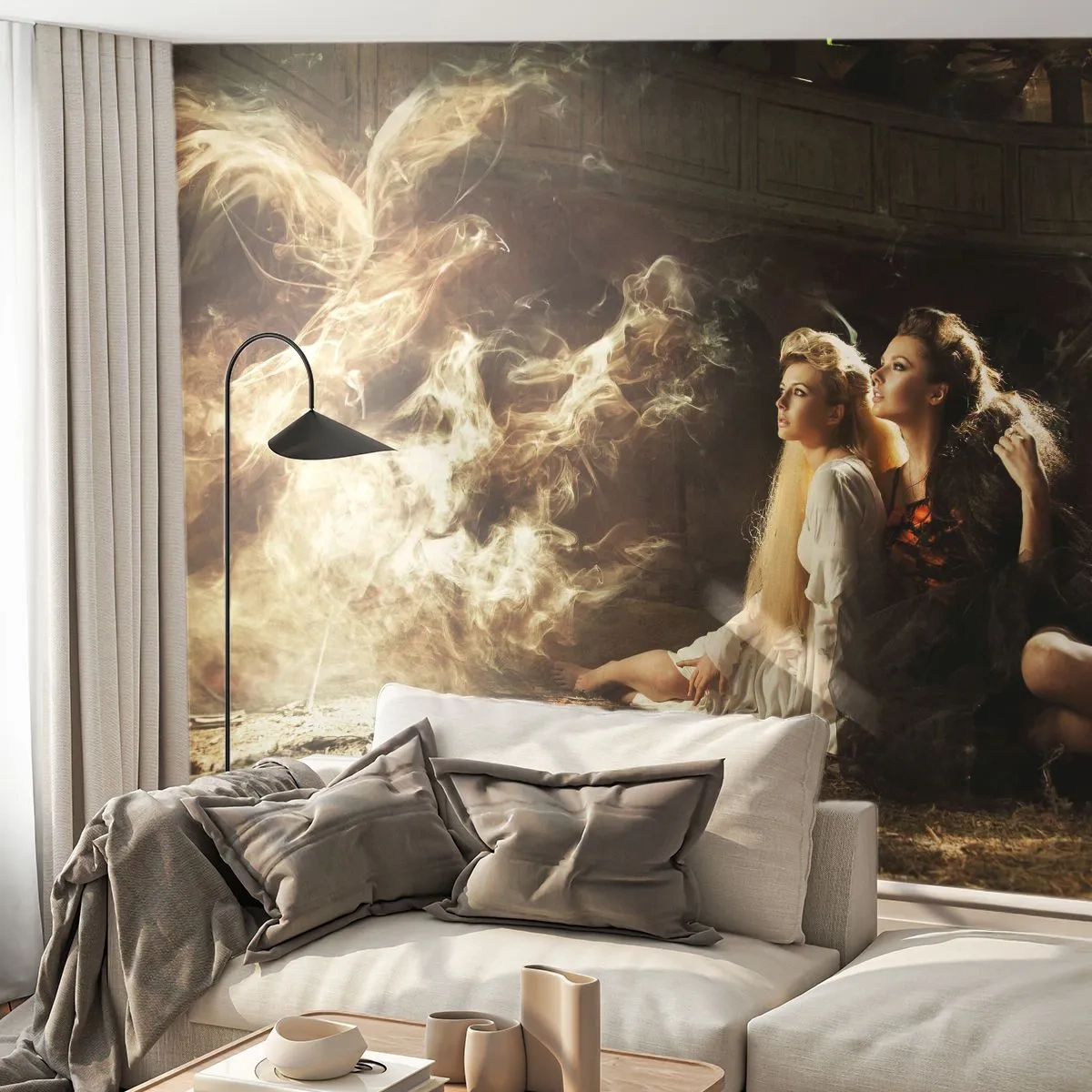 Papier Peint Photo Premium Sand - Et il y a eu la poésie - Abstraction, Phénix, Femme - 350x256 cm